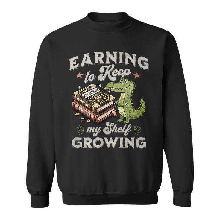 Alligator Book Lover Reading Pun Bookish Humor Vibes Sweatshirt