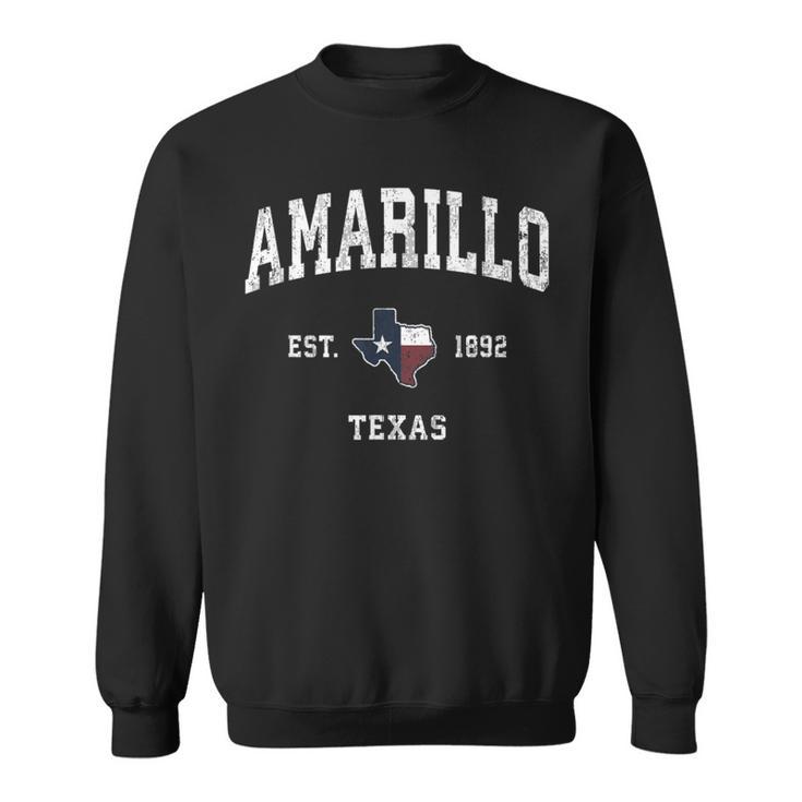 Amarillo Texas Tx ビンテージ州旗スポーツデザイン スウェットシャツ