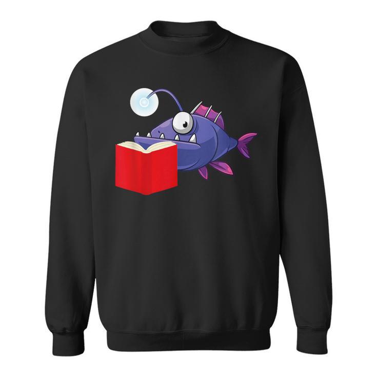 Anglerfish Reading Book Sweatshirt