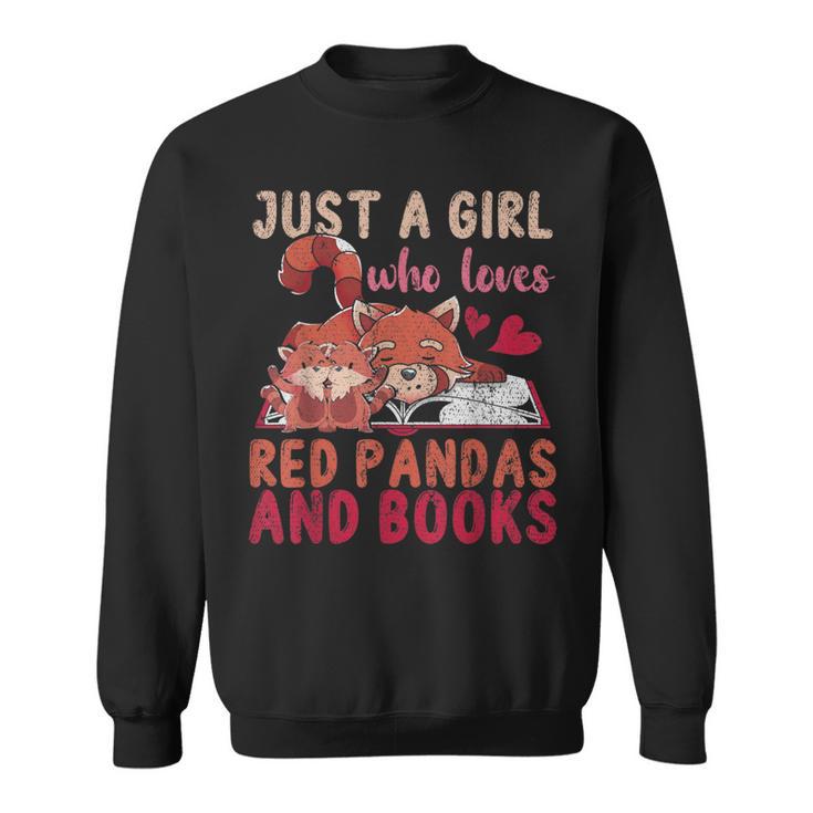 Animal Just A Girl Who Loves Red Pandas And Books Reading Sweatshirt
