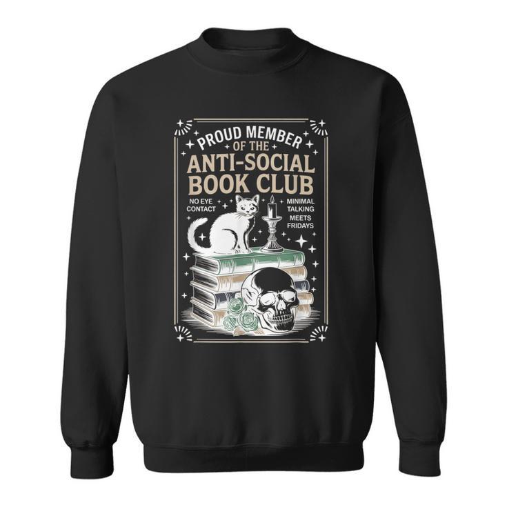Anti-Social Book-Club Cat Graphic Sweatshirt Anti-Social Book-Club Cat Graphic Sweatshirt