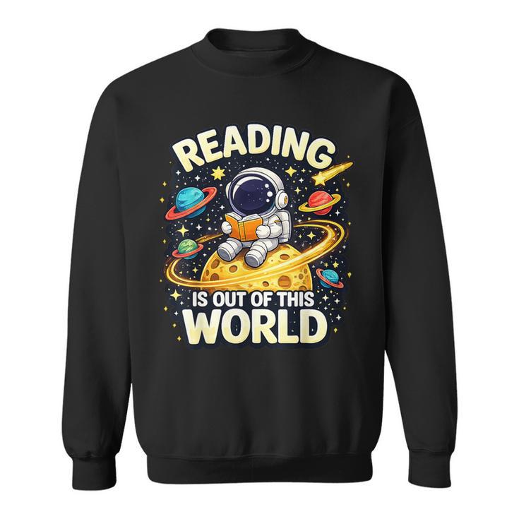 Astronaut Reading Book Lover Space For Men Women Kid Sweatshirt