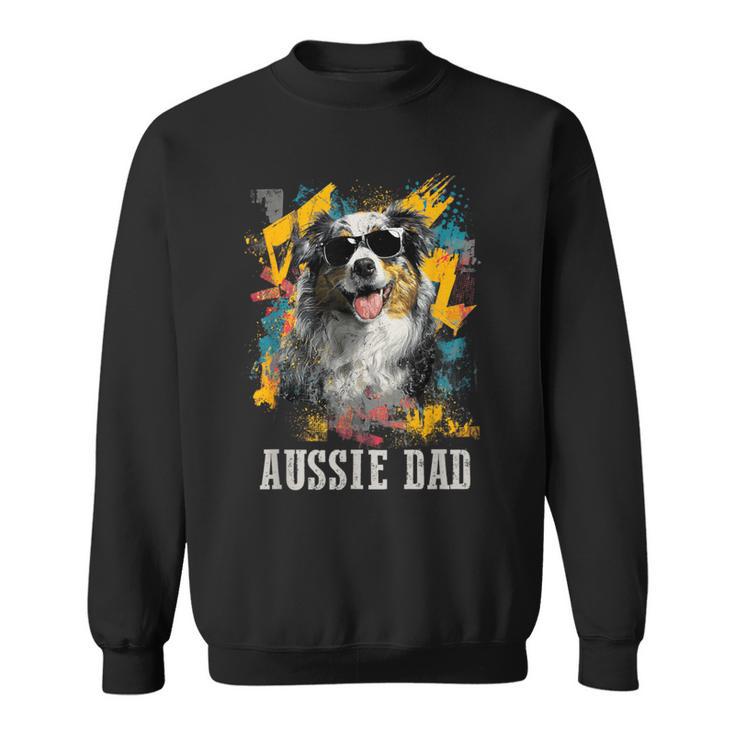 Australianhepherd Dad Dog Divertente Proprietario Festa Del Papà Felpa