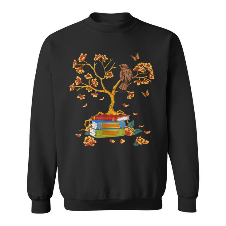 Avid Reader- Book Worm Floral Bird Sweatshirt