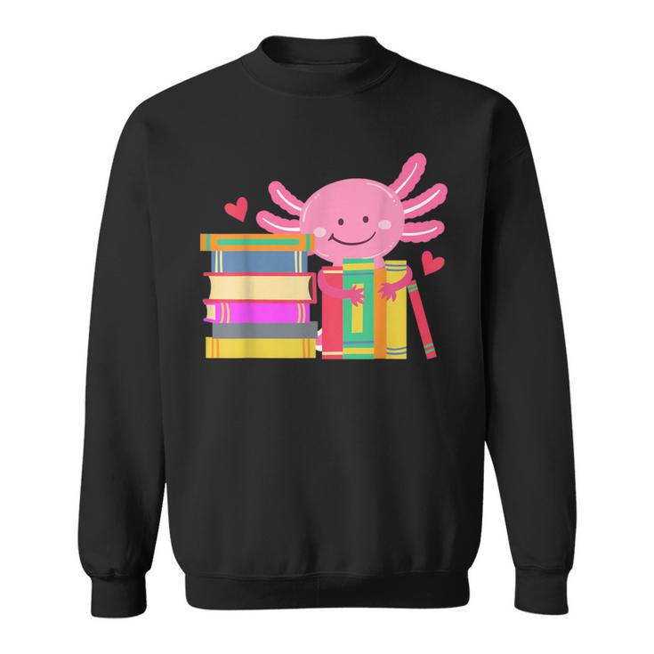 Axolotl Book Reading Librarian English Teacher For Men Women Kids Sweatshirt Axolotl Book Reading Librarian English Teacher For Men Women Kids Sweatshirt