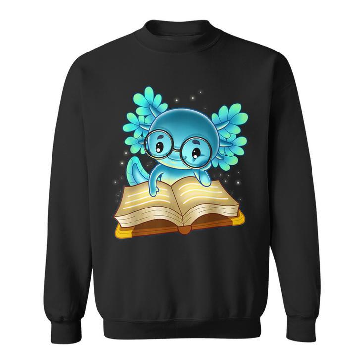 Axolotl Read Book Ambystoma Mexicanum Mexican Walking Fish Sweatshirt