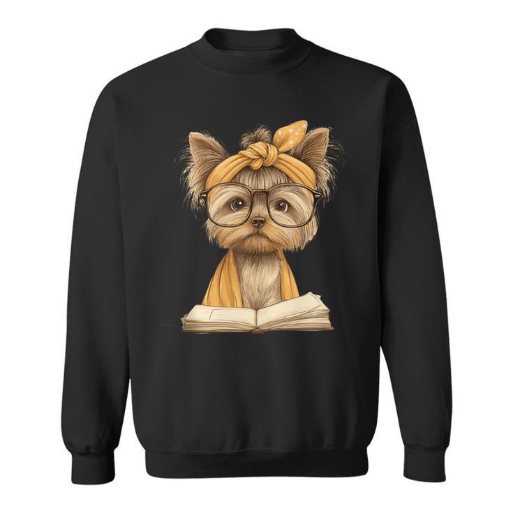 Baby Tiger Open Book Reading Graphic Portrait Round Glasses Sweatshirt Baby Tiger Open Book Reading Graphic Portrait Round Glasses Sweatshirt