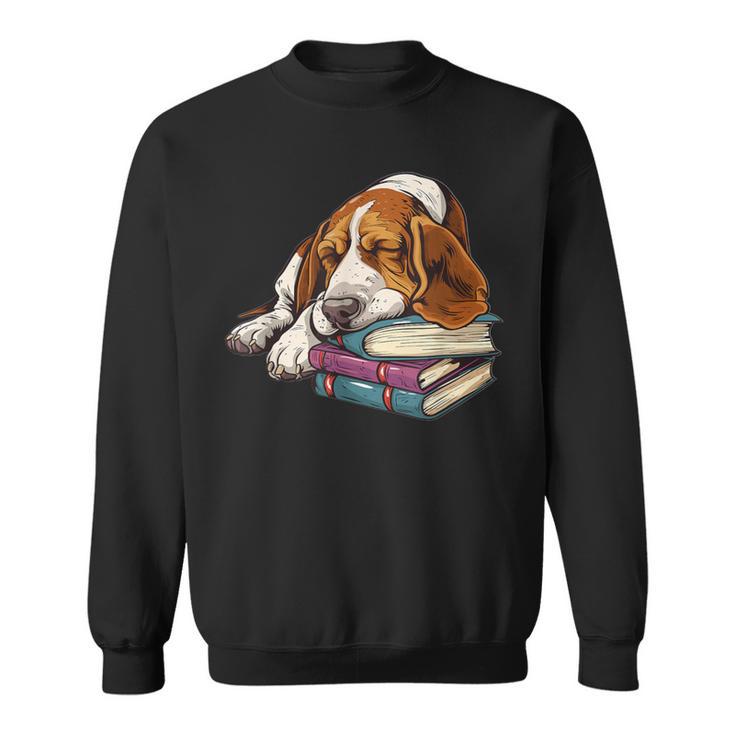 Basset Hound Books Dog Breed Graphic Sweatshirt