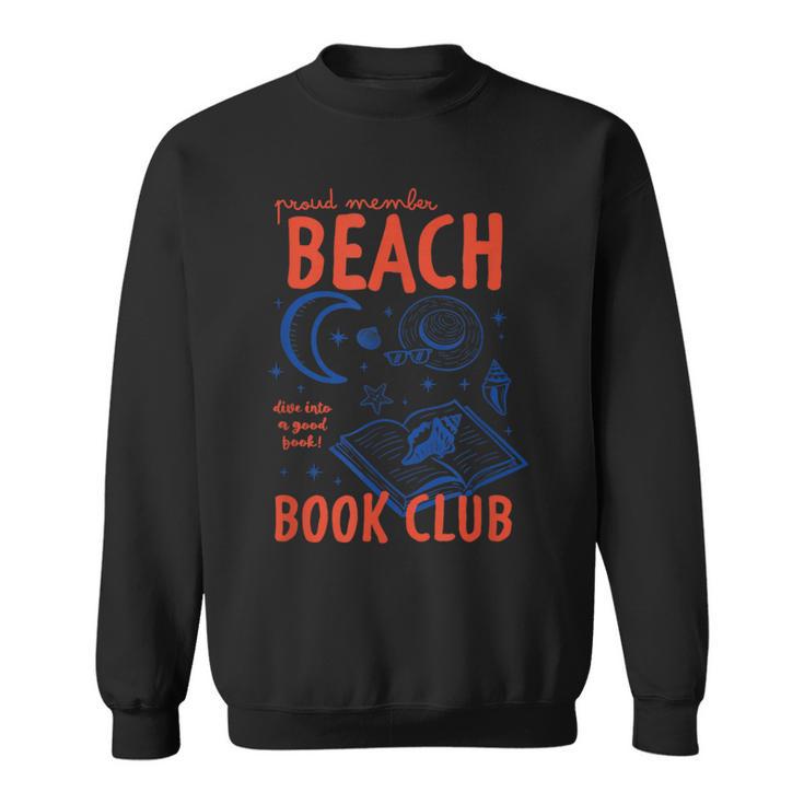 Beach Book Club Girl Summer Bookish Beach Day Librarian Sweatshirt