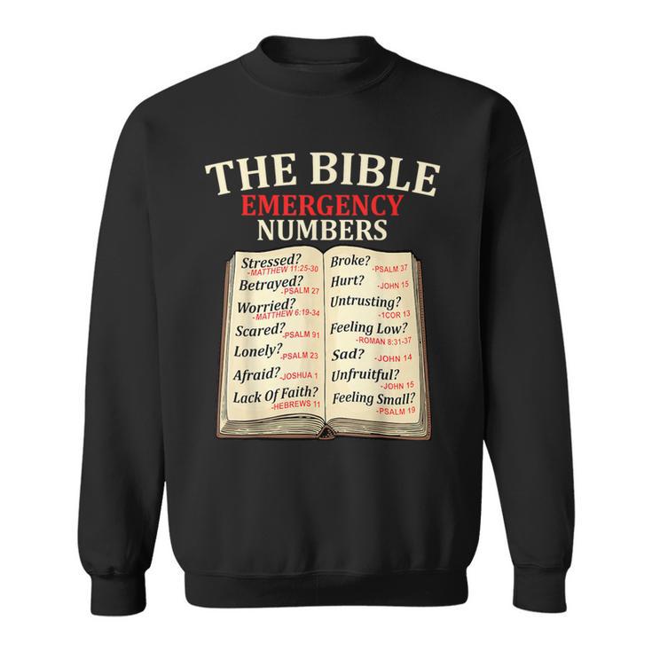 The Bible Book Of Emergency Numbers Religious Christian Sweatshirt
