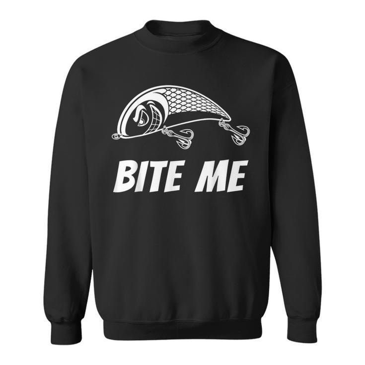 Bite Me フィッシングルアー グラフィックイメージ スカル フィッシュ スケルトン メンズ スウェットシャツ