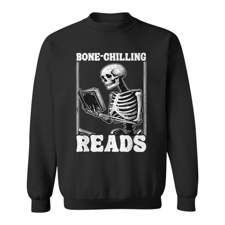 Bone-Chilling-Reads Skeleton Reading Bookworm Book Lovers Sweatshirt Bone-Chilling-Reads Skeleton Reading Bookworm Book Lovers Sweatshirt