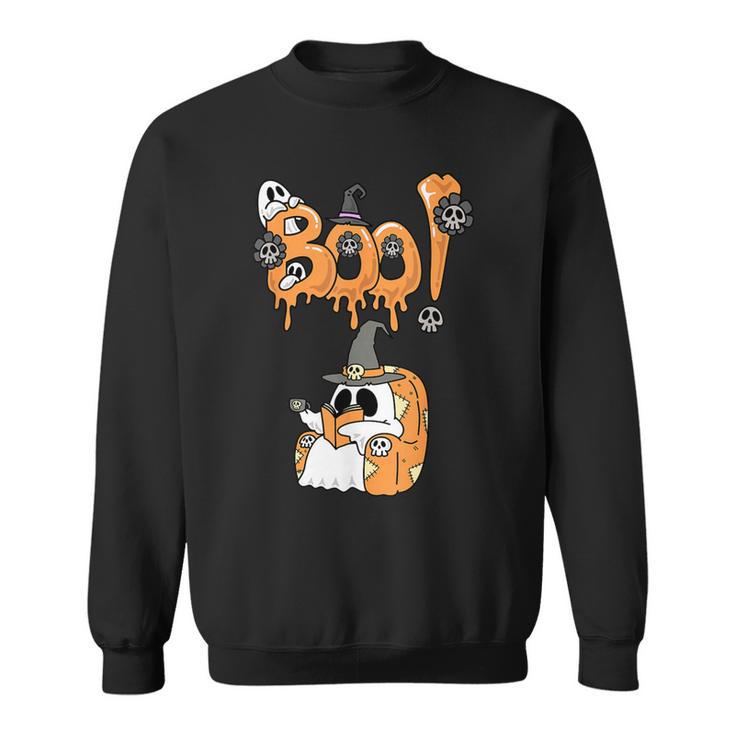 Boo Kids Book Lover Ghost Halloween Librarian Sweatshirt