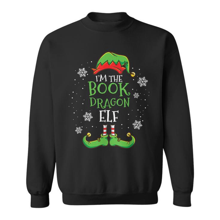 Im The Book Dragon Elf Christmas Librarian Sweatshirt
