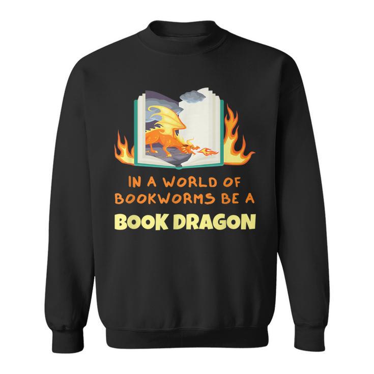 Book Dragon Librarian Book Lovers Sweatshirt