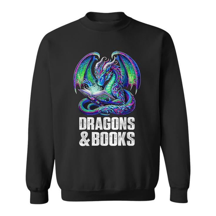 Book Dragons And Books Reading Lover Sweatshirt