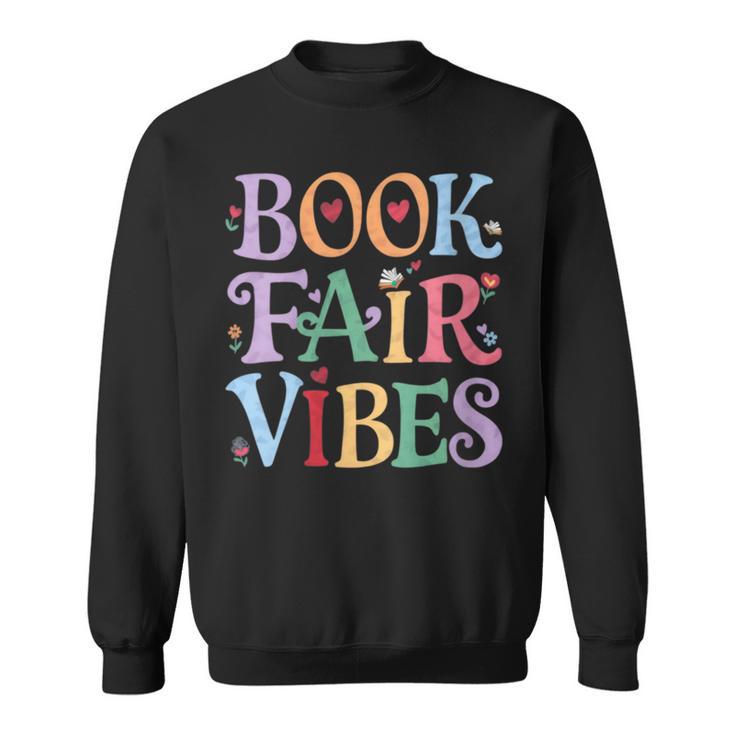 Book Fair Vibes Groovy Retro Reading Sweatshirt