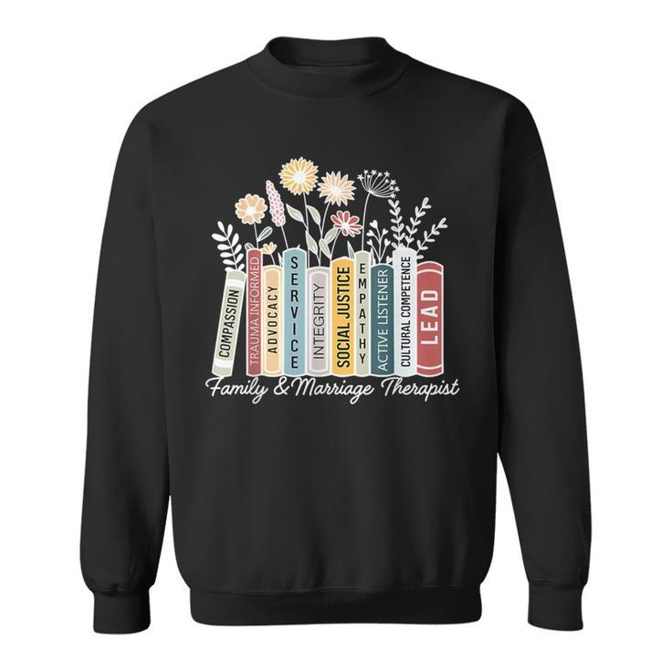 Book Flower Marriage Family Therapist Counseling Therapy Sweatshirt