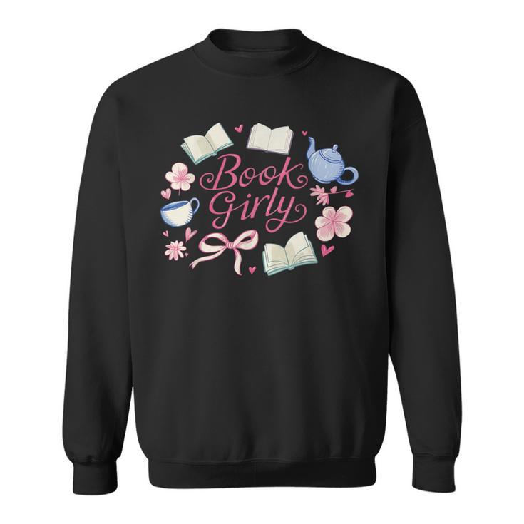 Book Girly Aesthetic For Coquette Book Lover And Reader Sweatshirt