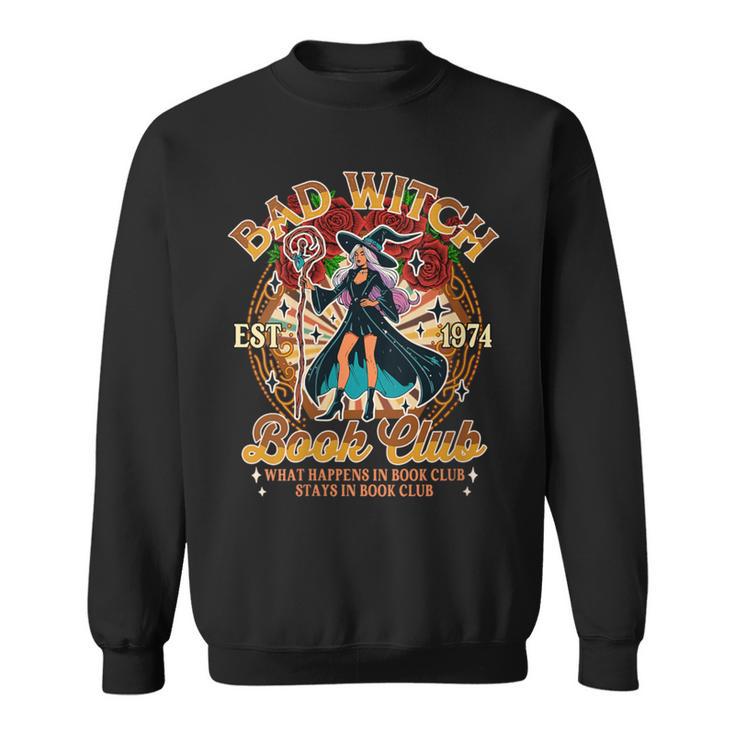 Book Lover Bookish Witchy Reading Bad A Witch Book Club Sweatshirt