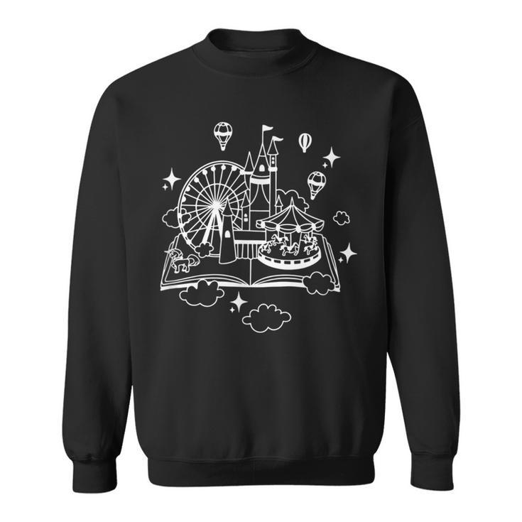 Book Lover Castle And Fantasy Park Adventure Reading Fans Sweatshirt