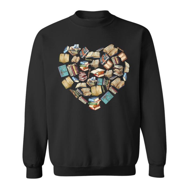 Book Lover Heart Shape Valentines Day Librarian Squad Gift Sweatshirt