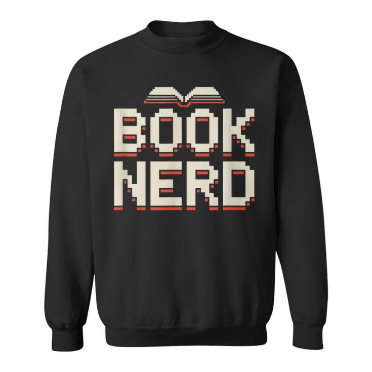 Book Nerd Retro Pixel Reading Librarian Aesthetic Sweatshirt