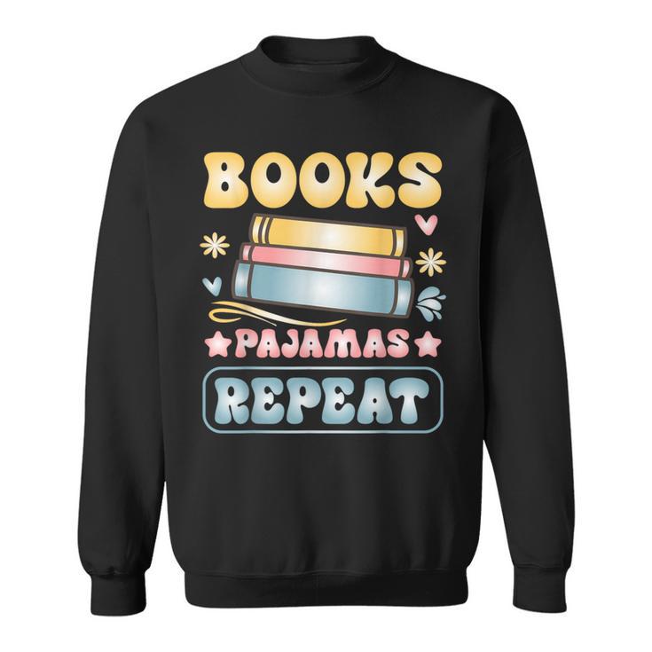 Book And Pajama Books Pajamas Repeat Librarian Sweatshirt