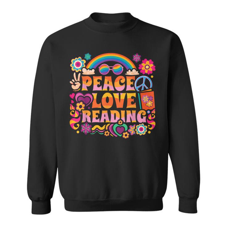Book Peace Bookworm Hippie Rainbow Peace Sign Sweatshirt