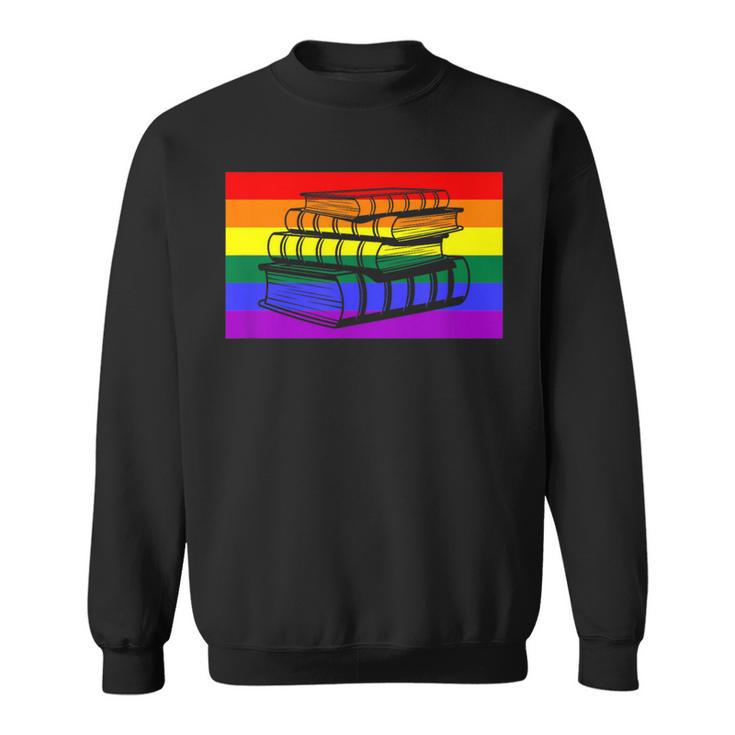 Book Read Literary Gay Pride Flag Rainbow LGBTQ Queer Sweatshirt