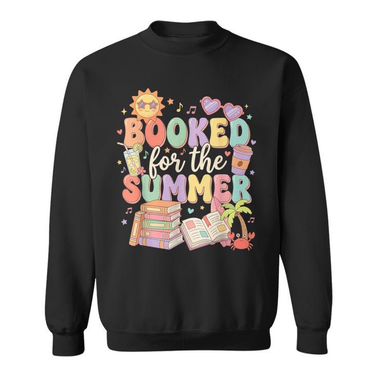 Booked For The Summer Cute Book Reading Women Girls Sweatshirt