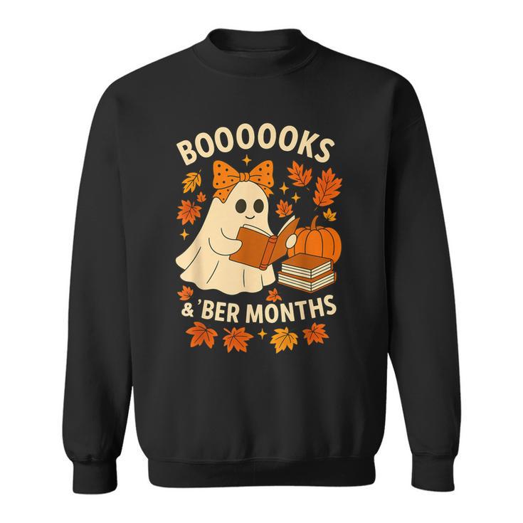 Books And BER Months Fall Librarian Reading Halloween Sweatshirt