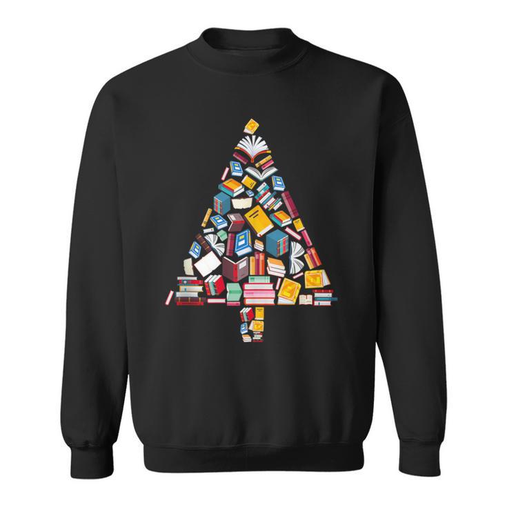 Books Christmas Tree Reading Club Librarian Library Xmas Sweatshirt Books Christmas Tree Reading Club Librarian Library Xmas Sweatshirt