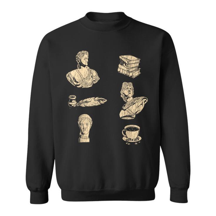 Books Coffee And Statues Dark Academia Sweatshirt