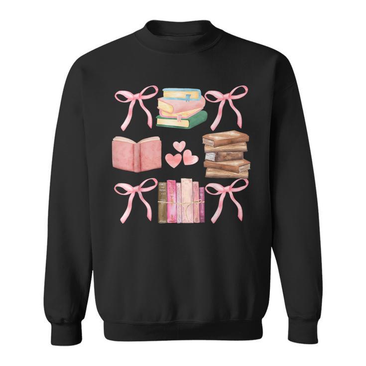 Books And Pink Bows Booktok Coquette Preppy Sweatshirt