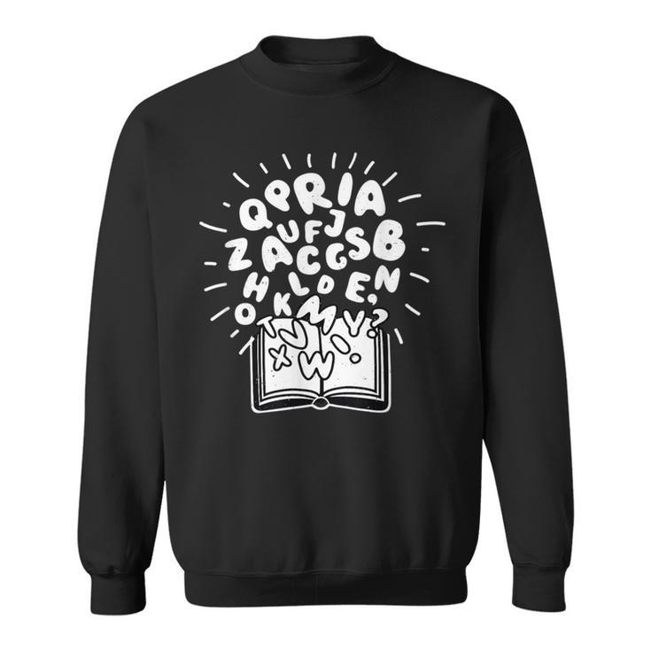 Books Reading Book Lover Alphabet Literature Reader Sweatshirt