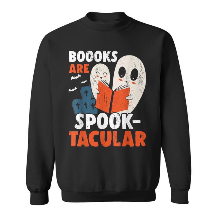 Books Are Spook-Tacular Halloween Bookworm Book Reading Sweatshirt