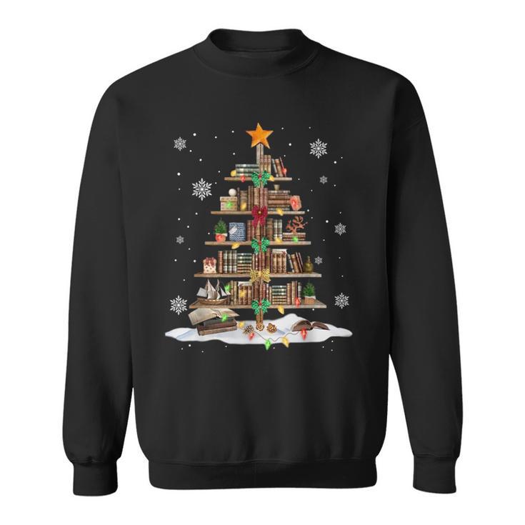 Bookshelf Christmas Tree Books For Book Lovers And Librarian Sweatshirt