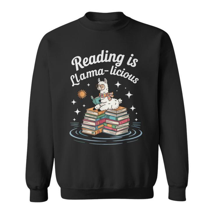 Booktrovert Shirt Reading Is Llama Licious Book Lover Sweatshirt