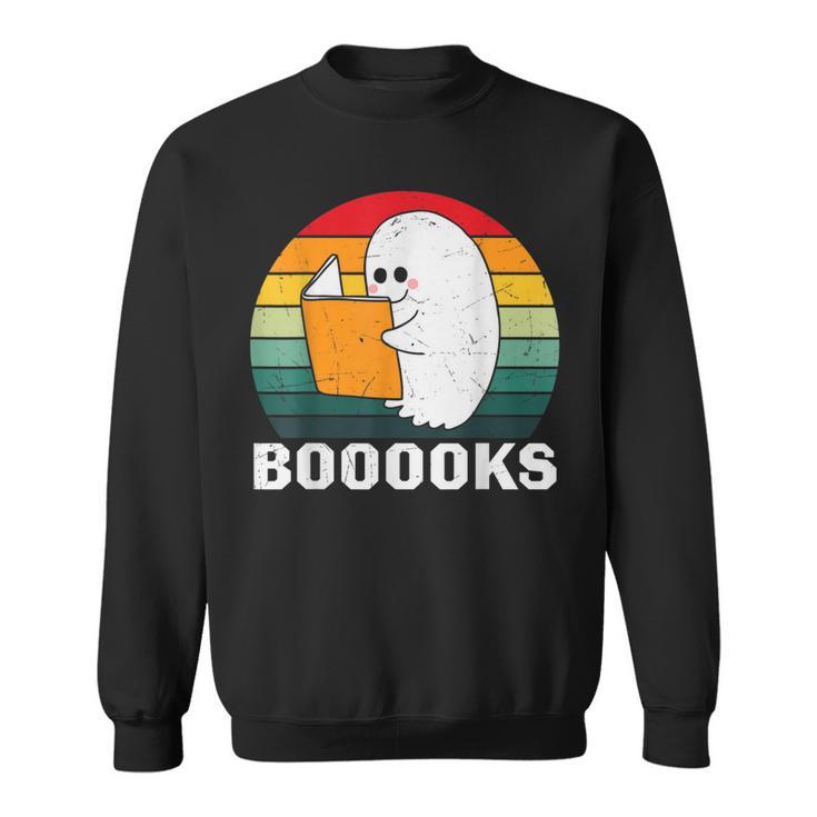 Booooks Funny Halloween Ghost Books For Bookworm Readers Sweatshirt