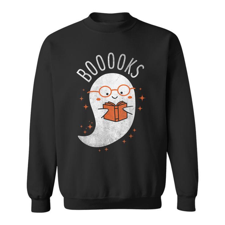 Booooks Ghost Halloween Teacher Book Library Reading Sweatshirt