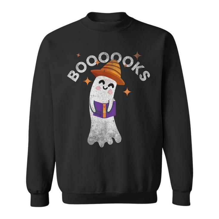 Boooooks Halloween Ghost Reading Book For Teacher & Student For Men Women Kids Sweatshirt