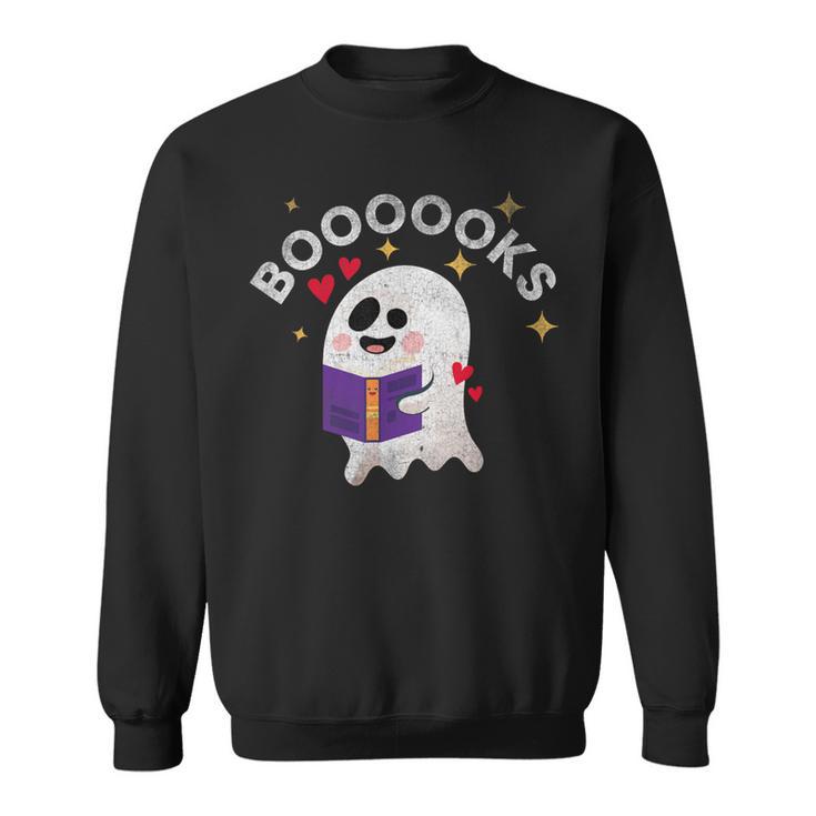 Boooooks Halloween Ghost Reading Book For Teacher & Student Men Women Kids Sweatshirt