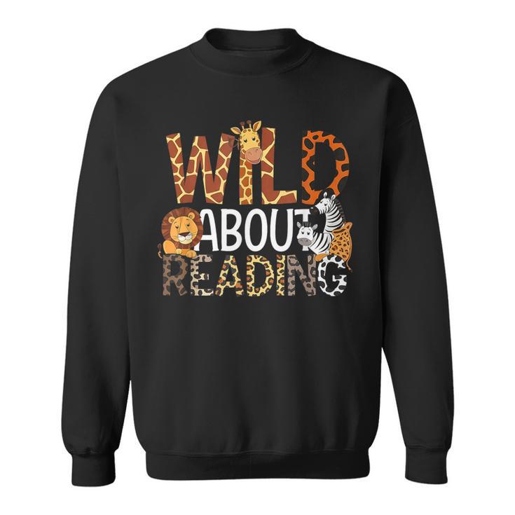Boys Animal Print Clothes Wild About Reading Cheetah Book Sweatshirt
