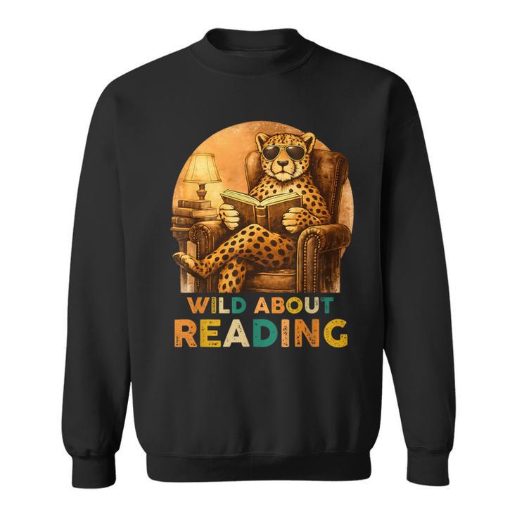 Boys Animal Wild About Reading Cheetah Book Sweatshirt