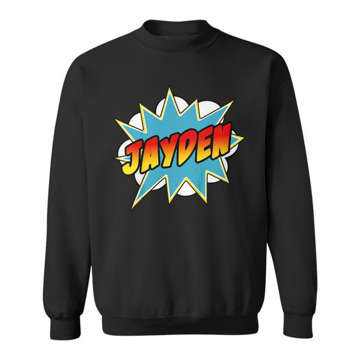 Boys Jayden Comic Book Superhero Name Sweatshirt