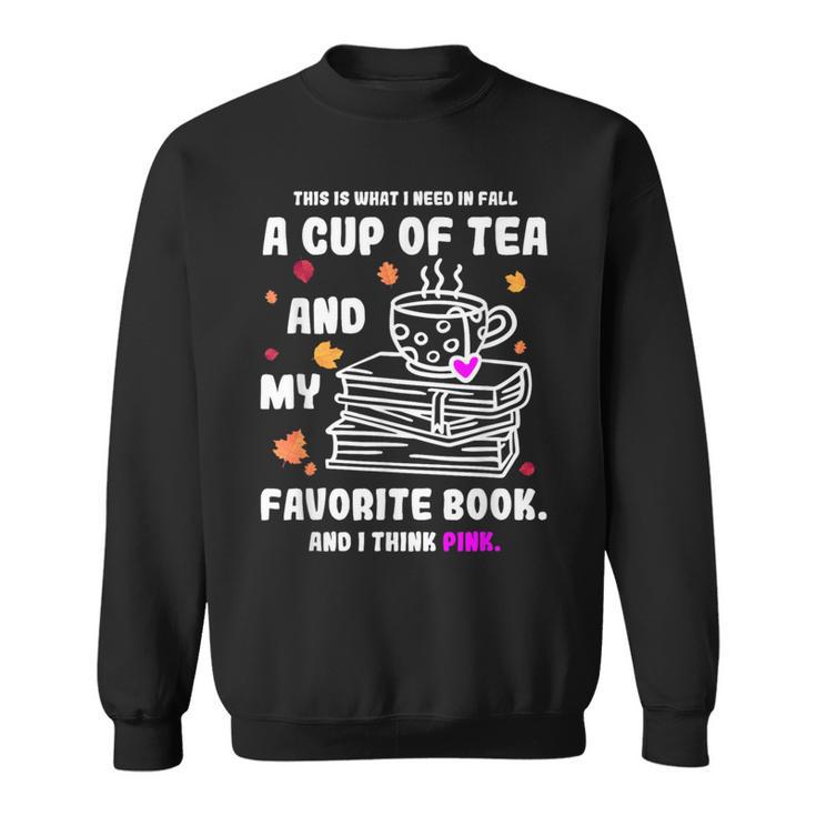 Breast Cancer Think Pink Book Reading Lover Sweatshirt