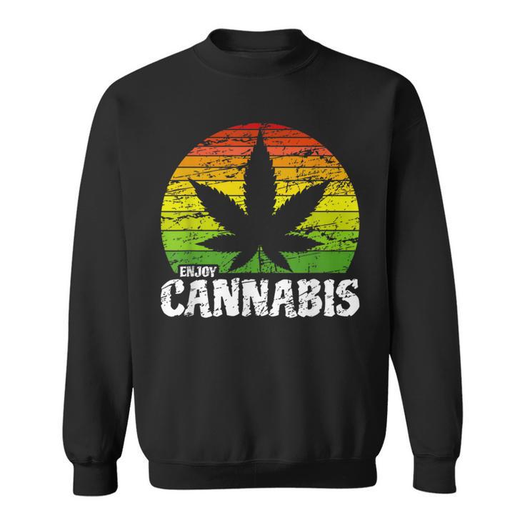 Cannabis ヴィンテージ 麻葉 レトロ マリファナ スウェットシャツ
