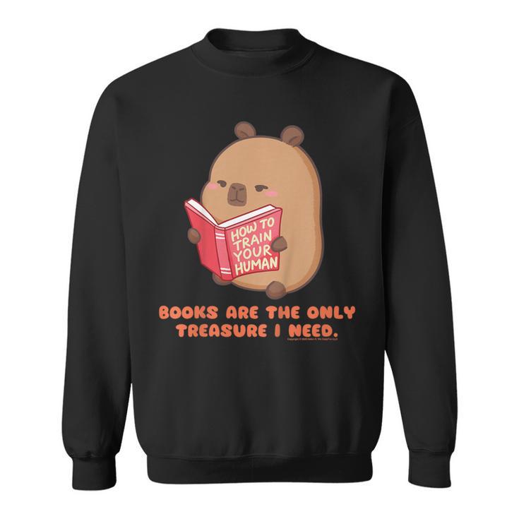 CapyFun Books Are The Only Treasure I Need Capybara Kids Sweatshirt