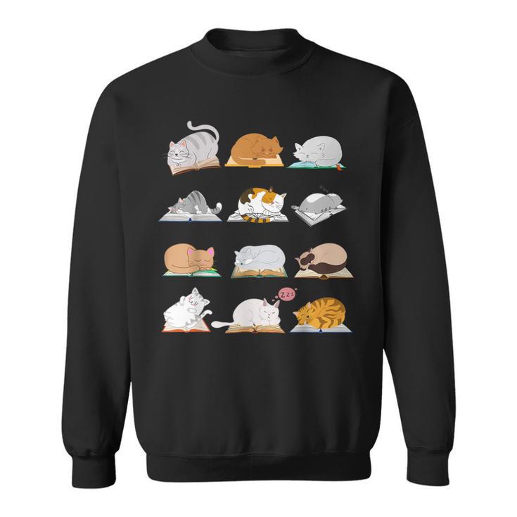 Cat Books For Bookworm And Reading Fan As Cat Owner Sweatshirt